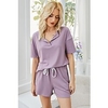 Femme basique Vêtement de rue Plein Intérieur Décontractée Ensemble deux pièces Survêtement T shirt Tee Vêtements d