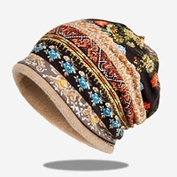 Femme Chapeau Bonnet / Slouchy Bleu Café Extérieur Intérieur du"idien Imprimer Fleur Portable Coupe Vent Confort miniinthebox