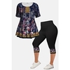Femme Chemise Ensembles de pantalons Pantalon basique Jaune Rouge Casual"idien Floral Imprimer Col Ras du Cou L XL XXL 3XL 4XL miniinthebox