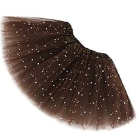 Femme Fille Chic et moderne Tutu Mini Jupes Soirée Carnaval Organza Couleur unie Paillettes Taille médiale Violet Claire violet foncé Bleu Clair Adulte / Multirang miniinthebox