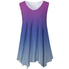 Femme Grande taille Hauts Débardeur Dégradé de Couleur Imprimer Sans Manches Ras du cou Vêtement de rue du"idien Vacances Jersey de coton et spandex Printemps Eté Bleu Violet / Grande Taille miniinthebox