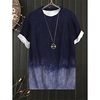 Femme Grande taille Hauts T shirt Tee Dégradé de Couleur Imprimer Manches Courtes Ras du cou Vêtement de rue du"idien Des sports Jersey de coton et spandex Printemps Eté Gris Vin / Grande Taille miniinthebox