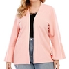 Femme Grande taille Veste Plein Des sports Vacances Manches Longues Ouvrir le devant Normal Printemps Eté Noir Rose Claire XL XXL 3XL 4XL 5XL / Grande Taille miniinthebox
