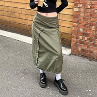 Femme Mode Cargaison Jupes Décontracté /"idien Fin de semaine Couleur Pleine Cordon Vert Véronèse S M L / Maxi miniinthebox