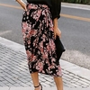 Femme Mode Jupes Vacances Floral / Botanique Fendu Noir S M L miniinthebox