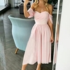 Femme Robe de fête Robe mi-longue Rose Claire Blanche Bleu clair Sans Manches Couleur unie Fendu Ruché L