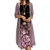 Femme Robe Droite Robe mi-longue Rose Claire Manches 3/4 Floral Imprimer Printemps Eté Col Rond Elégant Décontractée 2022 M L XL XXL 3XL 4XL / Ample miniinthebox
