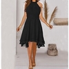 Femme Robe Trapèze Robe Longueur Genou Bleu marine Rouge vin Vert Noir Bleu Violet Sans Manches Couleur monochrome Accueil froid Printemps Eté Licou Elégant Classique 2022 S M L XL XXL XXXL miniinthebox