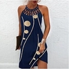 Femme Robe Trapèze Robe Longueur Genou Léopard Noir Bleu Vin Bleu de minuit Sans Manches Imprime Imprimer Eté Licou Elégant 2022 S M L XL XXL 3XL 4XL 5XL miniinthebox
