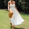 Femme Robe Trapèze Robe mi-longue Blanche Sans Manches Couleur monochrome Dos Nu Accueil froid Printemps Eté Col en V à la mode Décontractée Bohème 2022 S M L XL miniinthebox