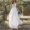 Femme Robe Évasée Robe longue maxi Blanche Sans Manches Couleur monochrome Dos Nu Dentelle Printemps Eté Col en V Elégant Romantique Robes de bal Soirée Mince 2022 S M L XL / Robe de fête miniinthebox