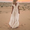 Femme Robe Évasée Robe longue maxi Bleu Ciel Blanc crème Rose Claire Orange Manches Courtes Pois Imprimer Printemps Eté Col en V Vacances Bohème 2022 S M L XL XXL XXXL / Mince miniinthebox