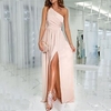 Femme Robe Évasée Robe longue maxi Vert Bleu Noir Rose Claire Rouge Sans Manches Couleur monochrome Fendu Printemps Eté Une Epaule Soirée Elégant Moderne 2022 S M L XL XXL / Robe de fête miniinthebox