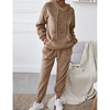 Femme Sweat-shirt Survêtement Ensembles de pantalons Actif Vêtement de rue Marron Sport extérieur Casual Couleur unie Capuche S M L XL XXL miniinthebox