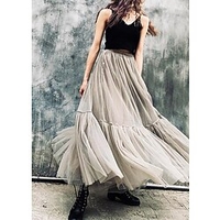 Femme Tutu Jupe longue Midi Organza Noir Blanche Vert Claire Rose Claire Jupes A Volants Épissure Mode Casual"idien miniinthebox