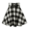 femmes une ligne plissée patineuse jupes noël pom-pom girl taille haute plaid évasé noir et blanc rouge s m l xl xxl miniinthebox