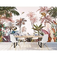 forêt tropicale américaine tissu mural sans couture dessin animé chambre d