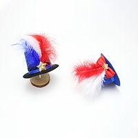 fête nationale américaine habiller fournitures chapeau haut de forme épingle à cheveux bleu blanc rouge plume fête de l