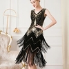 Gatsby le magnifique Charleston Les rugissantes années 20 1920s Robe de cocktail Robe vintage Robe à clapet Robe de bal Femme Paillettes Franges Costume Vintage Cosplay Soirée / Fête Festival Sans miniinthebox