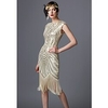 Gatsby le magnifique Charleston Les rugissantes années 20 Années 1920 Robe de cocktail Robe vintage Robe Déguisement Halloween Robes de bal Femme Paillettes Costume Doré / Noir / Rouge / Doré noir miniinthebox