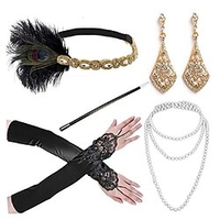 Gatsby le magnifique Charleston Rétro Vintage 1950s 1920s Casque Bal Masqué Bandeau Garçonne Ensemble d