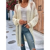 Gilet Cardigan Maille Femme torsadé Tricoter Tunique Troué Couleur unie Ouvrir le devant mode Casual Extérieur du"idien manche longue Printemps Eté Beige S M L miniinthebox