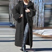 Gilet Maille Femme torsadé Grosse maille Tricoter Tunique Tricoté Couleur monochrome Capuche à la mode Casual Extérieur du"idien manche longue Hiver Automne Vert Bleu S M L / Vacances / Standard miniinthebox