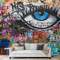 Graffiti papier peint mural revêtement mural autocollant peler et coller amovible pvc/vinyle matériau auto-adhésif/adhésif requis décoration murale pour salon cuisine salle de bain miniinthebox