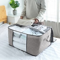 Grands sacs de rangement,  bacs de rangement pour vêtements organisateurs de placard pliables contenants de rangement avec poignées durables tissu épais pour couverture couette vêtements literie miniinthebox