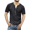 Henley Shirt T shirt Tee Homme Couleur unie Henley Bouton bas Manches Courtes Décontractée du"idien Vacances Standard Mélange de Coton Léger Mode Confortable miniinthebox