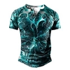 Henley Shirt Tee T shirt Tee Homme 3D effet Graphic Abstrait Grande Taille Henley Patchwork Bouton bas Imprimer Manches Courtes du"idien Des sports Extérieur Standard Polyester basique miniinthebox