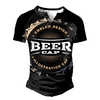 Henley Shirt Tee T shirt Tee Homme 3D effet Graphic Bière Grande Taille Henley Patchwork Bouton bas Imprimer Manches Courtes du"idien Des sports Extérieur Standard Polyester basique Décontractée miniinthebox