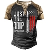 Henley Shirt Tee T shirt Tee Homme 3D effet Graphic Bloc de couleur Drapeau National Grande Taille Henley Patchwork Bouton bas Imprimer Manches Courtes du"idien Des sports Extérieur Standard miniinthebox