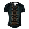 Henley Shirt Tee T shirt Tee Homme 3D effet Graphic Bloc de couleur Grande Taille Henley Patchwork Bouton bas Imprimer Manches Courtes du"idien Des sports Extérieur Standard Polyester basique miniinthebox
