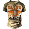 Henley Shirt Tee T shirt Tee Homme 3D effet Graphic Bloc de couleur Lettre Grande Taille Henley Patchwork Bouton bas Imprimer Manches Courtes du"idien Des sports Extérieur Standard Polyester miniinthebox