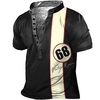 Henley Shirt Tee T shirt Tee Homme 3D effet Graphic Bloc de couleur Lettre Grande Taille Mao Bouton bas Imprimer Manches Courtes du"idien Des sports Extérieur Standard Polyester basique miniinthebox