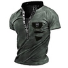 Henley Shirt Tee T shirt Tee Homme 3D effet Graphic Crânes Grande Taille Mao Bouton bas Imprimer Manches Courtes du"idien Des sports Extérieur Standard Polyester basique Décontractée Designer miniinthebox