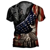 Henley Shirt Tee T shirt Tee Homme 3D effet Graphic Drapeau National Grande Taille Henley Bouton bas Imprimer Manches Courtes du"idien Des sports Extérieur Standard Polyester basique Décontractée miniinthebox