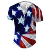 Henley Shirt Tee T shirt Tee Homme 3D effet Graphic Drapeau National Grande Taille Henley Bouton bas Imprimer Manches Courtes du"idien Des sports Extérieur Standard Polyester basique Décontractée miniinthebox