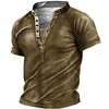 Henley Shirt Tee T shirt Tee Homme 3D effet Graphic Ecossais Géométrie Grande Taille Mao Bouton bas Imprimer Manches Courtes du"idien Des sports Extérieur Standard Polyester basique Décontractée miniinthebox
