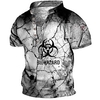 Henley Shirt Tee T shirt Tee Homme 3D effet Graphic Fissure Grande Taille Mao Bouton bas Imprimer Manches Courtes du"idien Des sports Extérieur Standard Polyester basique Décontractée Designer miniinthebox