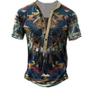 Henley Shirt Tee T shirt Tee Homme 3D effet Graphic Géométrie Grande Taille Henley Bouton bas Imprimer Manches Courtes du"idien Des sports Extérieur Standard Polyester basique Classique Designer miniinthebox