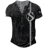 Henley Shirt Tee T shirt Tee Homme 3D effet Graphic Lettre Grande Taille Henley Bouton bas Imprimer Manches Courtes du"idien Des sports Extérieur Standard Polyester basique Décontractée Designer miniinthebox