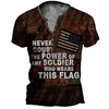 Henley Shirt Tee T shirt Tee Homme 3D effet Graphic Lettre Grande Taille Henley Bouton bas Imprimer Manches Courtes du"idien Des sports Extérieur Standard Polyester basique Décontractée Designer miniinthebox