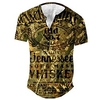 Henley Shirt Tee T shirt Tee Homme 3D effet Graphic Lettre Grande Taille Henley Bouton bas Imprimer Manches Courtes du"idien Des sports Extérieur Standard Polyester basique Décontractée Designer miniinthebox