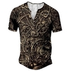 Henley Shirt Tee T shirt Tee Homme 3D effet Graphic Machine Grande Taille Henley Bouton bas Imprimer Manches Courtes du"idien Des sports Extérieur Standard Polyester Design basique Décontractée miniinthebox
