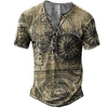 Henley Shirt Tee T shirt Tee Homme 3D effet Graphic Machine Grande Taille Henley Bouton bas Imprimer Manches Courtes du"idien Des sports Extérieur Standard Polyester Design basique Décontractée miniinthebox