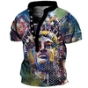 Henley Shirt Tee T shirt Tee Homme 3D effet Graphic Peinture à l