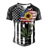 Henley Shirt Tee T shirt Tee Homme 3D effet Graphic Spot Multicouleur Drapeau National Grande Taille Henley Patchwork Bouton bas Imprimer Manches Courtes du"idien Des sports Extérieur Standard miniinthebox