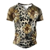 Henley Shirt Tee T shirt Tee Homme 3D effet Graphic Spot Multicouleur Grande Taille Henley Patchwork Bouton bas Imprimer Manches Courtes du"idien Des sports Extérieur Standard Polyester basique miniinthebox